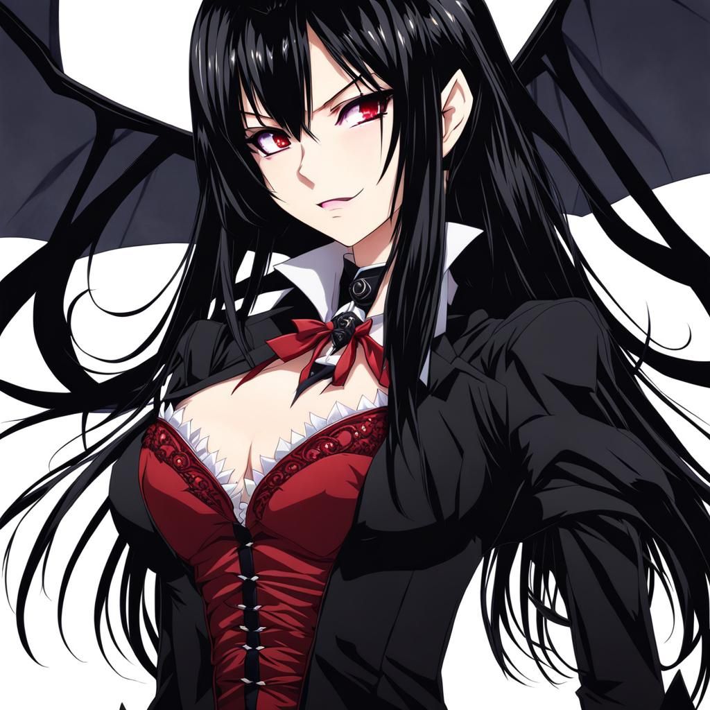 Anime Vampire Girl with Sharp Teeth