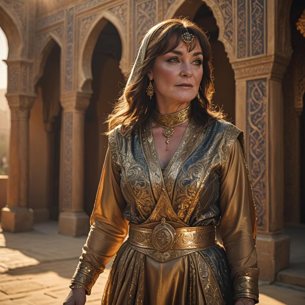 Lorraine Kelly in Arabian Nights Outfit: Cinematic Still