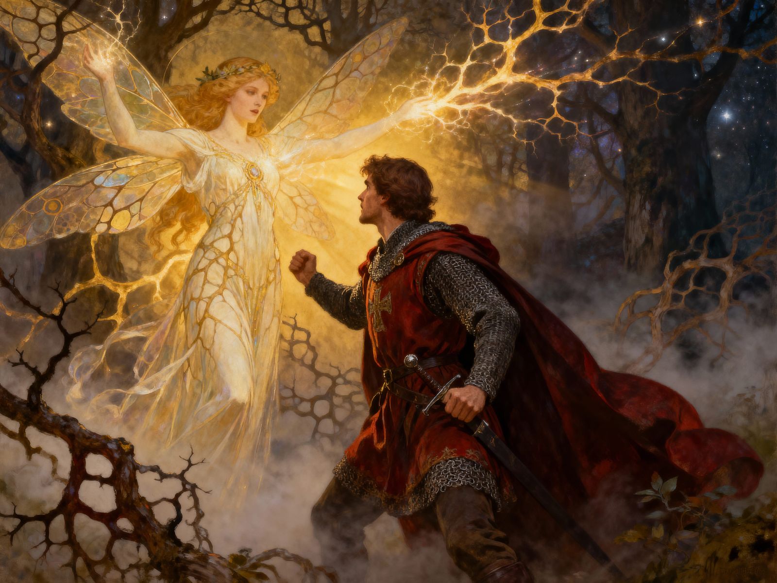 Art Nouveau Tale of Tam Lin and the Fairy Queen