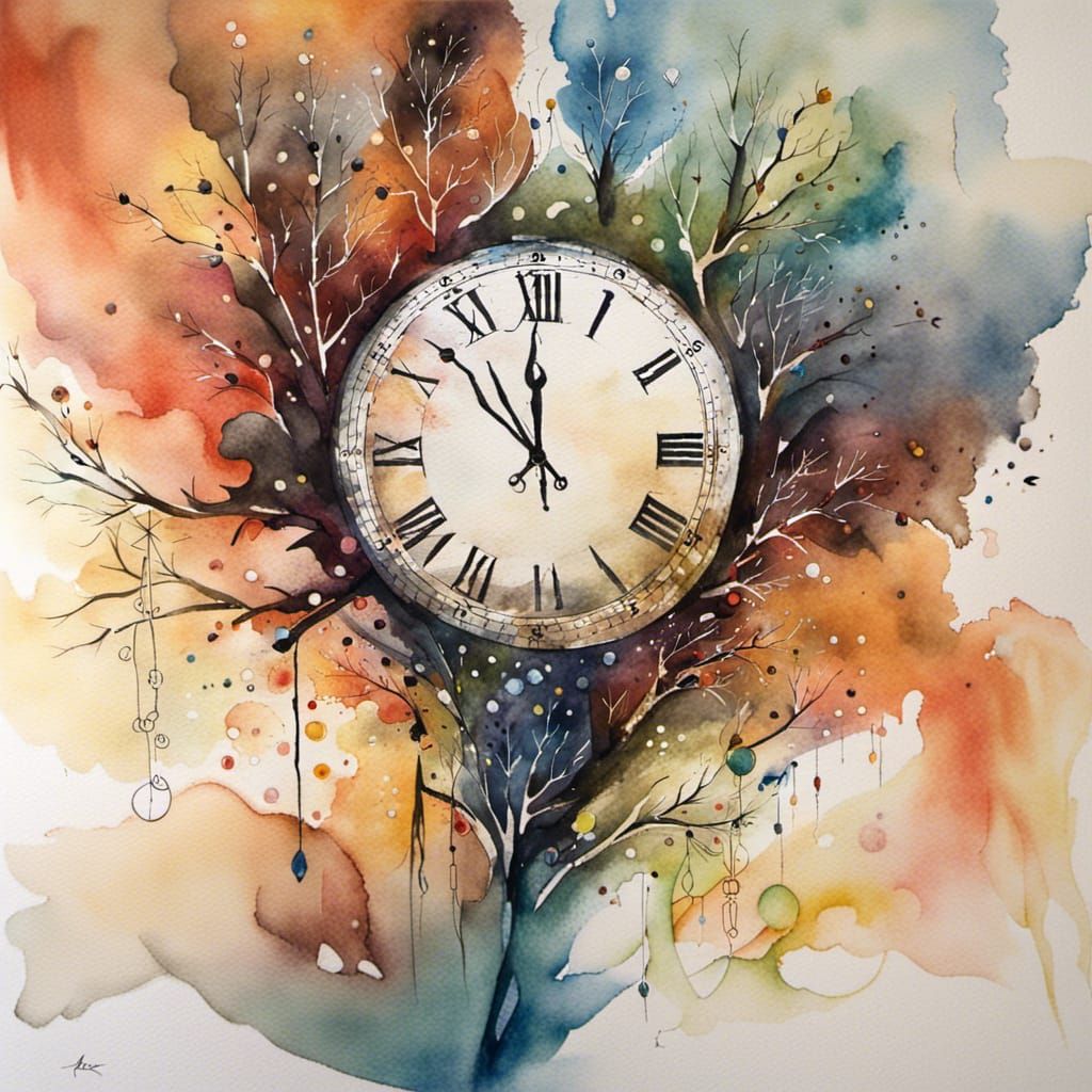 Contemplative Abstract Portrait in Watercolor Style