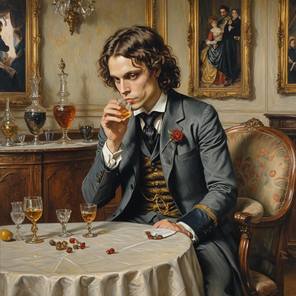 Victorian Drawing Room Scene in Academic Style