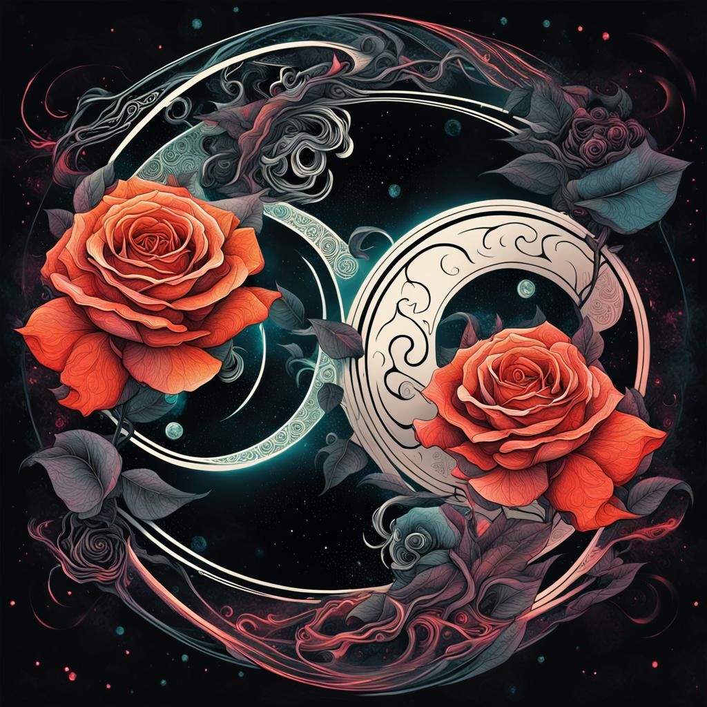 Surreal Roses Form a Cosmic Yin Yang