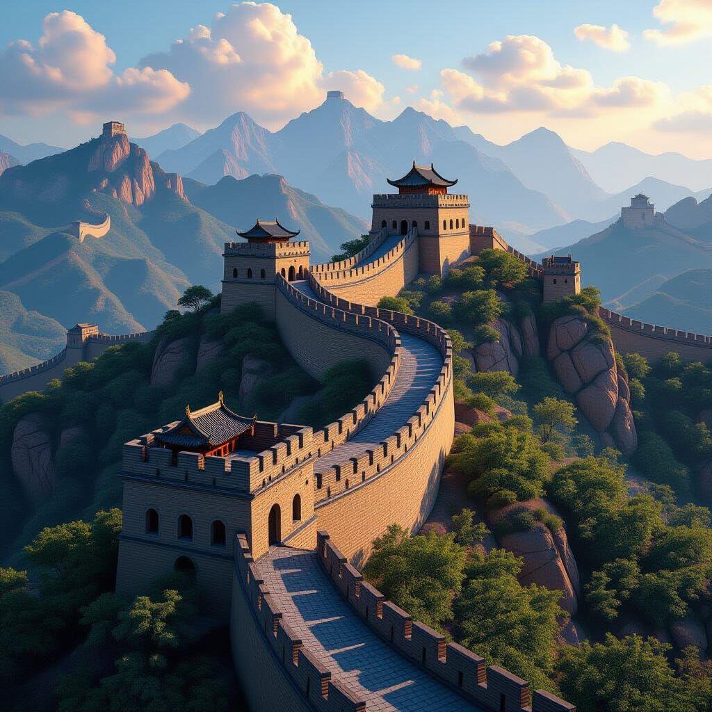 Aerial View of Great Wall: Fantasy Matte Painting