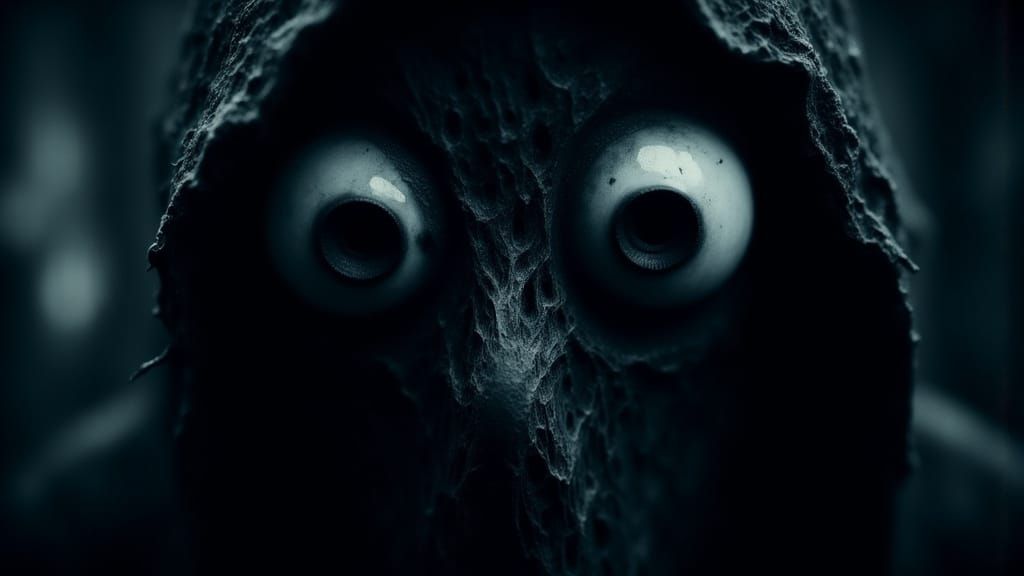 Eerie Dark Spirit with Mesmerizing White Eyes