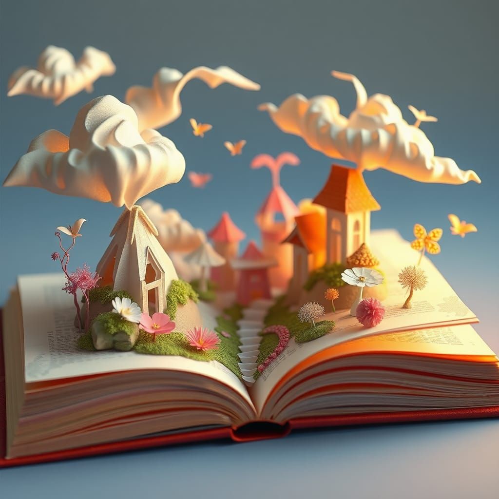 Dreamlike World Unfolds From Open Book