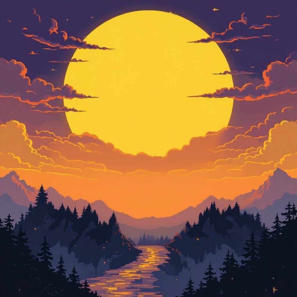 Dark Fantasy Medieval Pixel Art Landscape