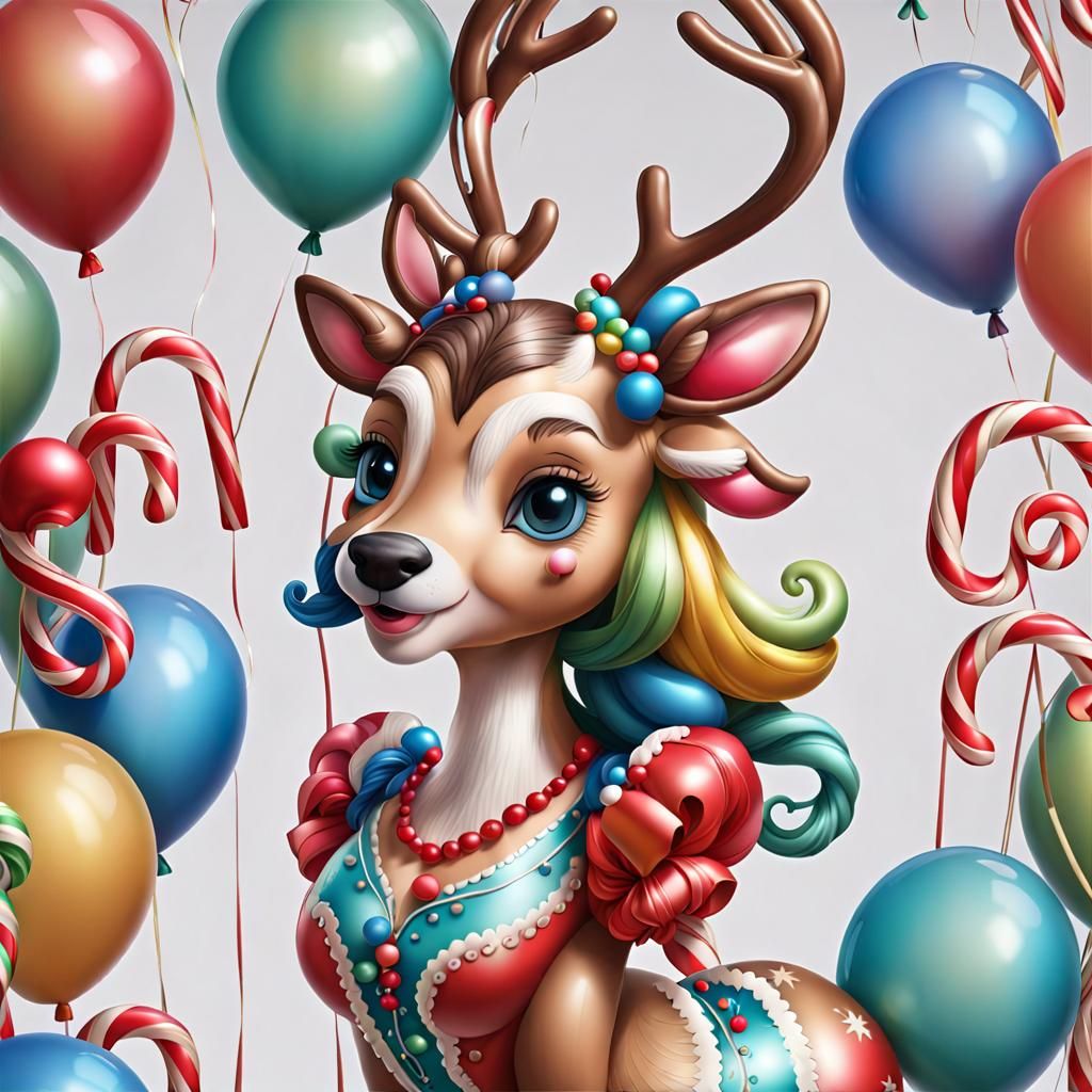 Hyperrealistic Cartoon Christmas Portrait with 3D Elements