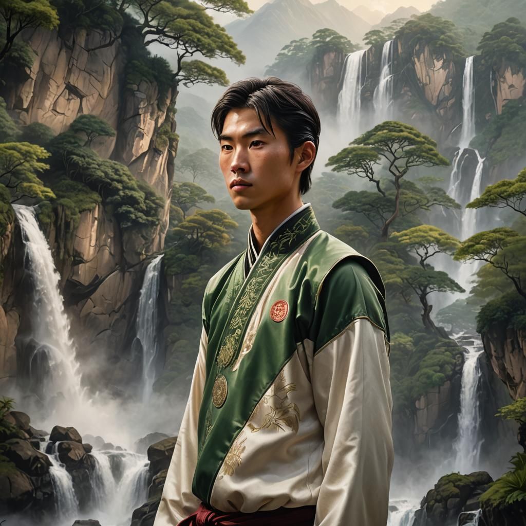 Photorealistic Portrait of Young Wu Shu Practitioner