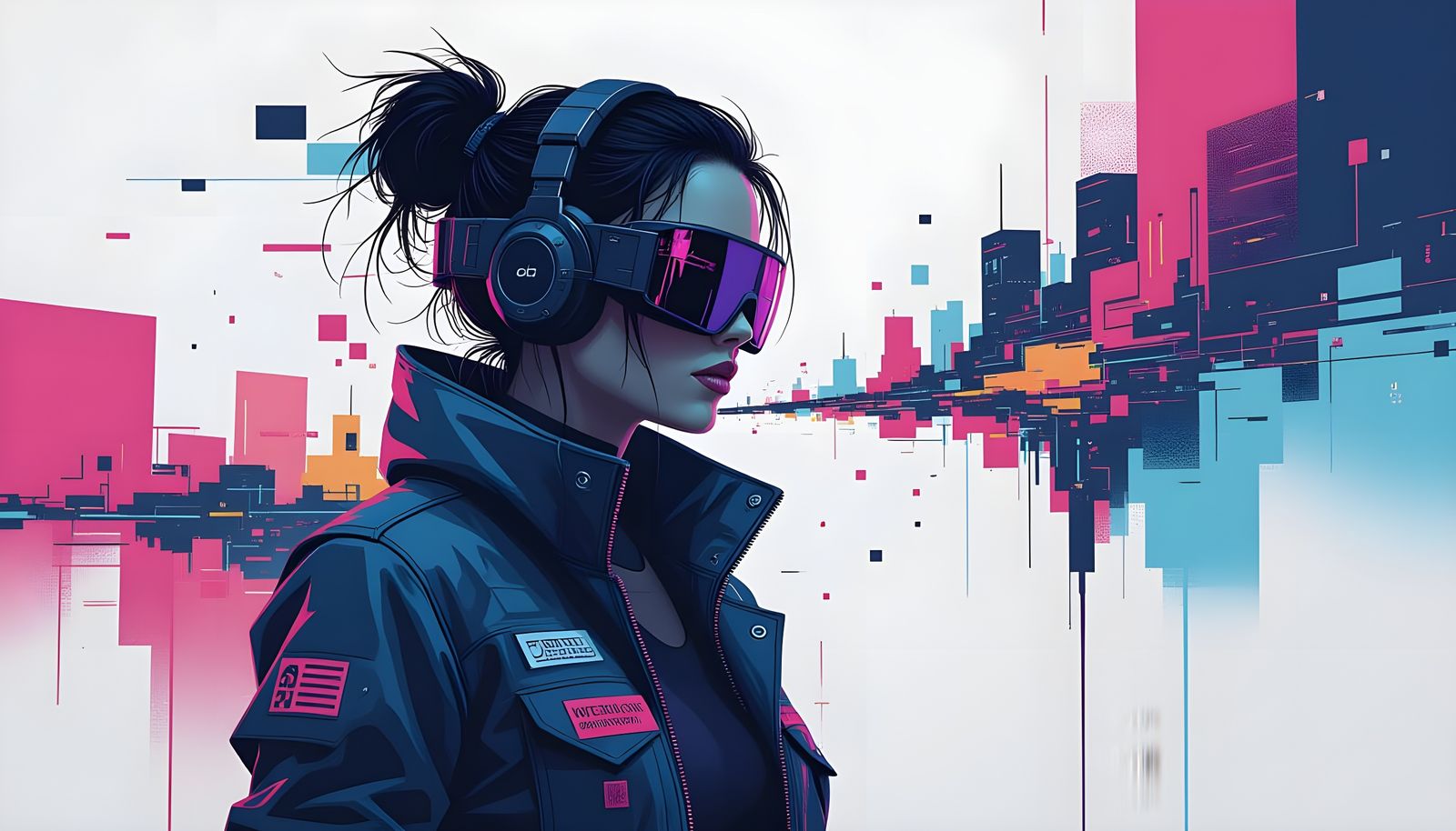 Fractured Digital Art with Glitch Effects