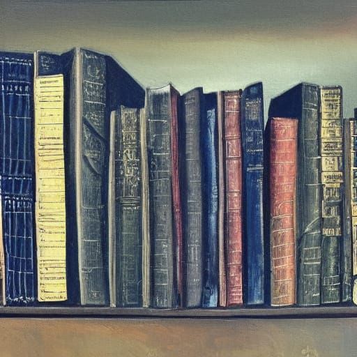 Angry Books with Devil Faces in Dimly Lit Room