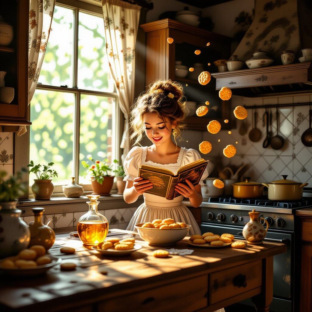 Magical Kitchen Dance in Comic Film Style