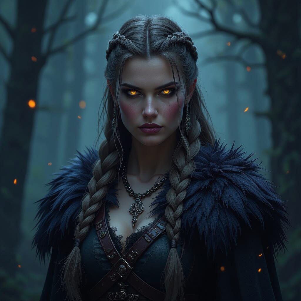 Viking Warrior in Dark Forest - Concept Art Style