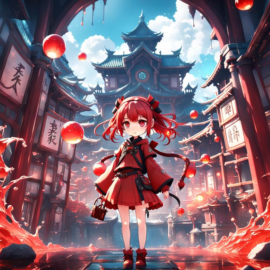 Cute Anime Girl in Detailed Matte Painting