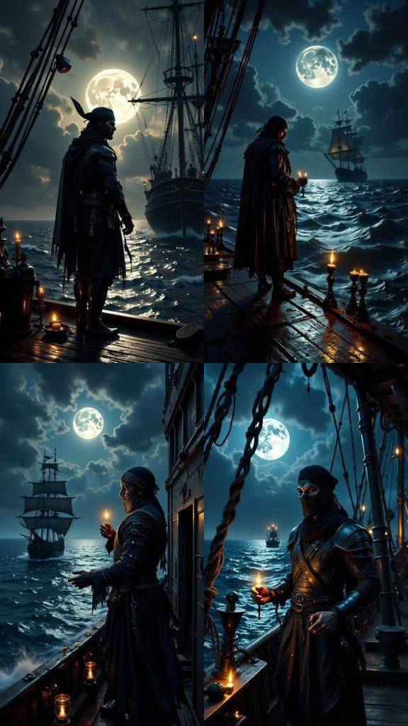 Pirate's Secret Shabbat Ritual Under Moonlight