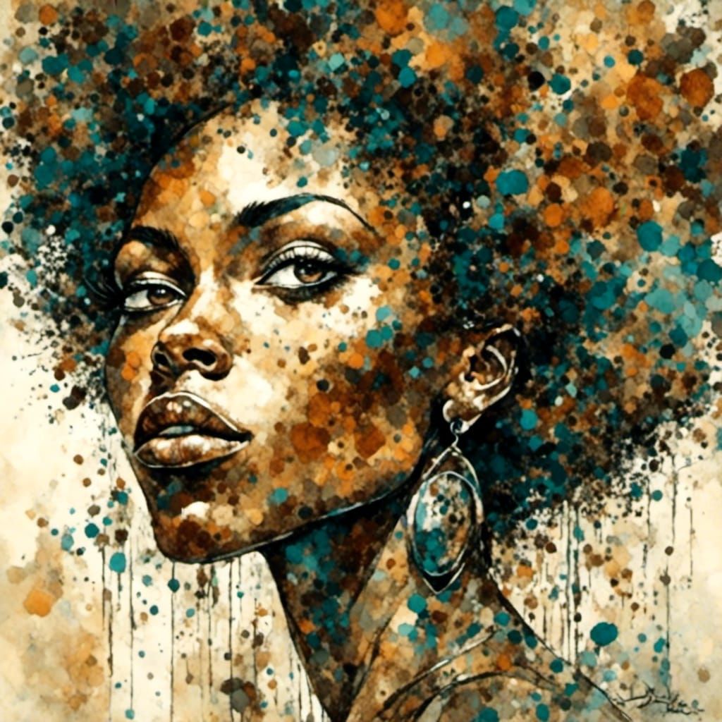 Close-Up Portrait of Black Woman with Afro