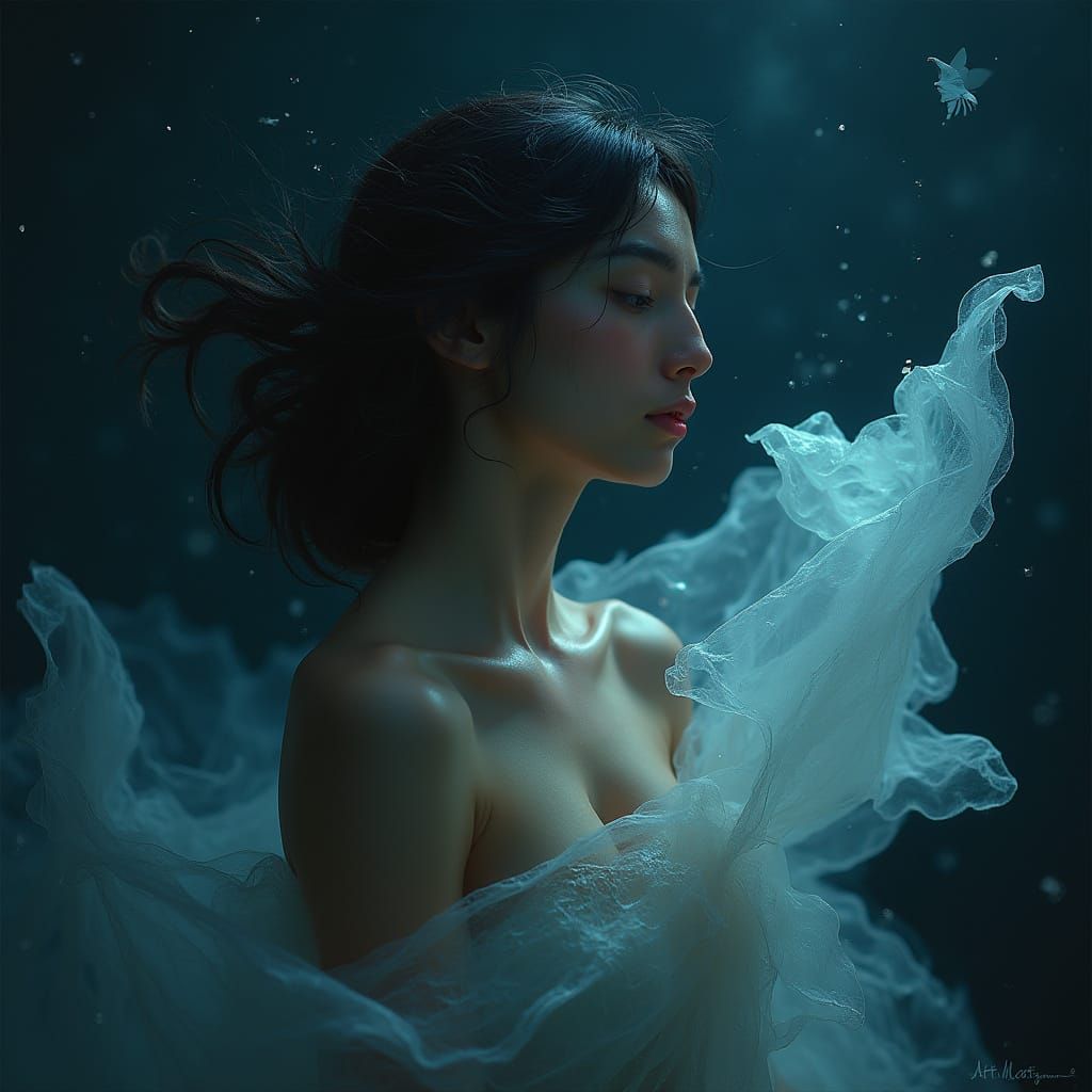 Mystical Night Dreamscape with Whimsical Fabrics