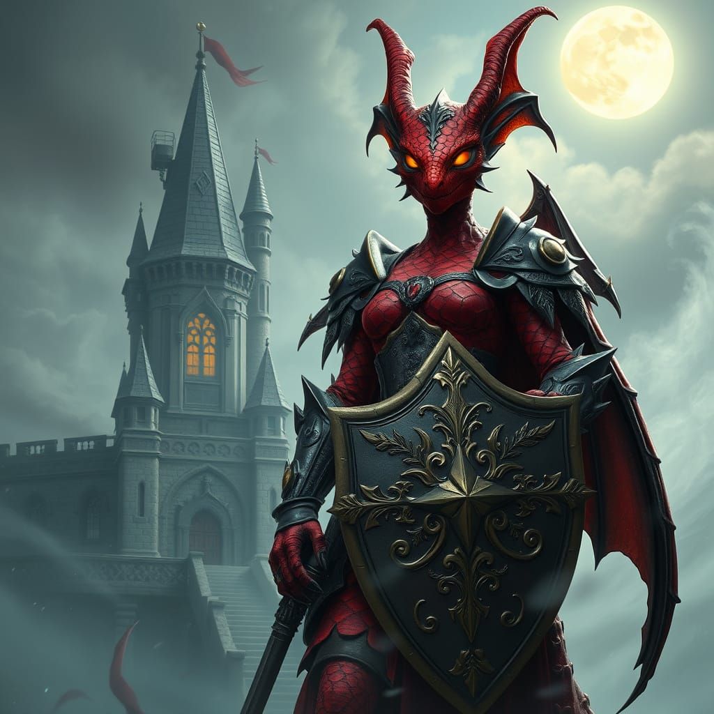 Crimson Guardian of the Mystical Castle