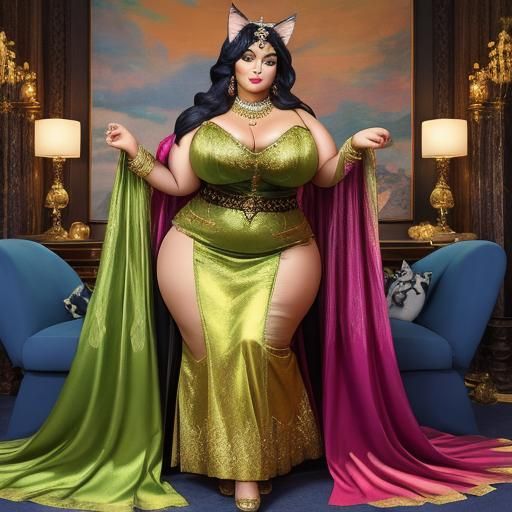 Feline Goddesses in Silk and Jewels