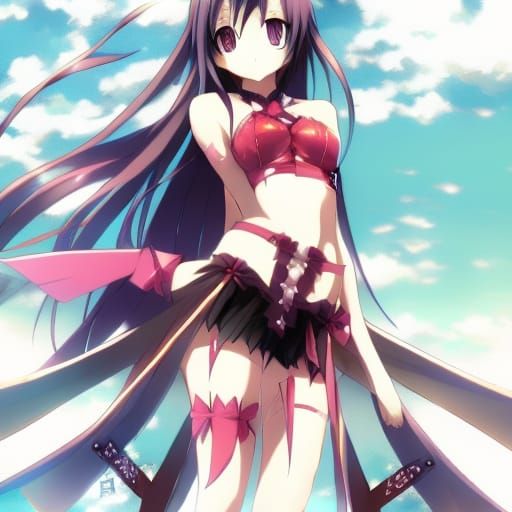 Bikini Anime Girl in Manga Style