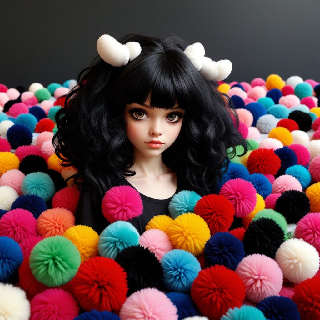 Grimdark Meets Pom Poms: An AI Generated Image