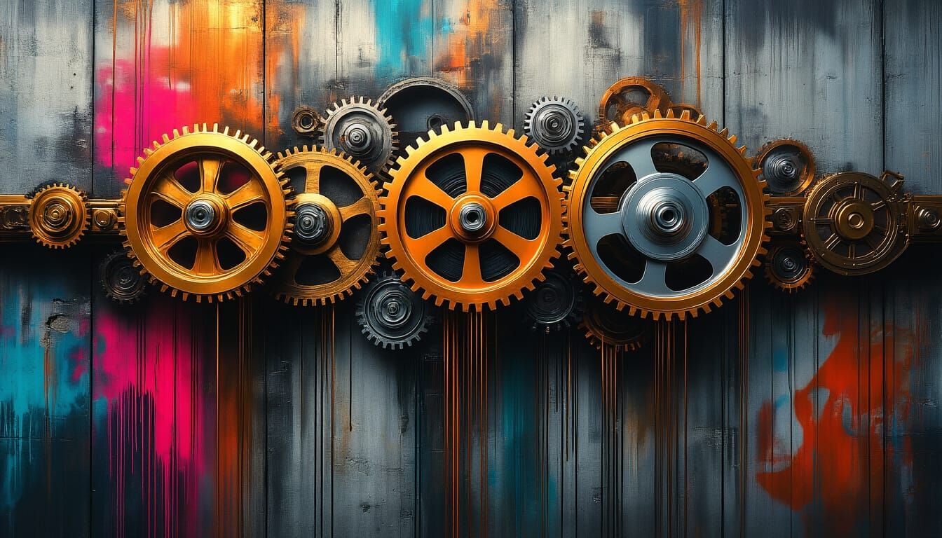 Metallic Reels Spill Abstract Ideas on Graffiti Walls