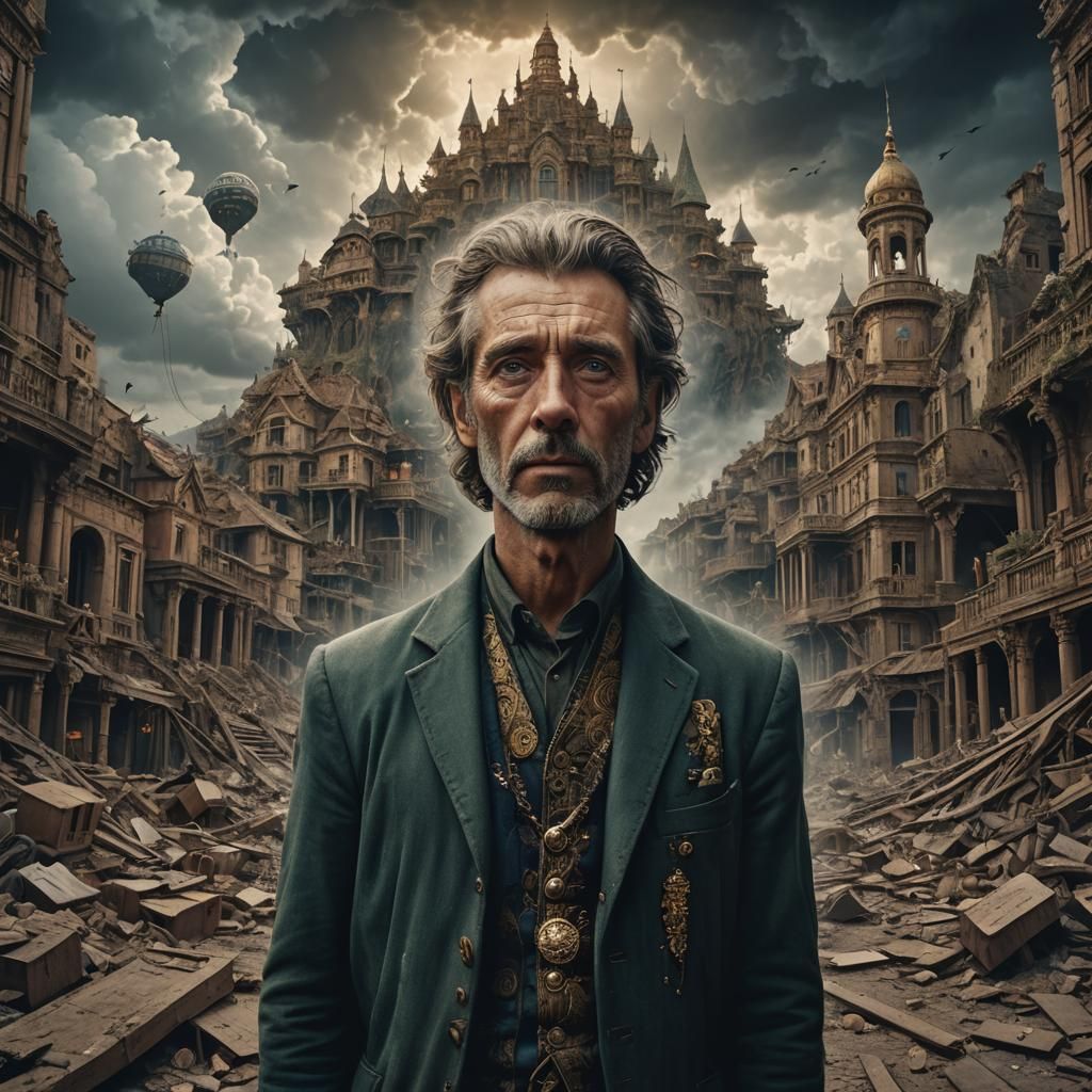 Man with Lost Dreams: Dramatic Digital Portrait