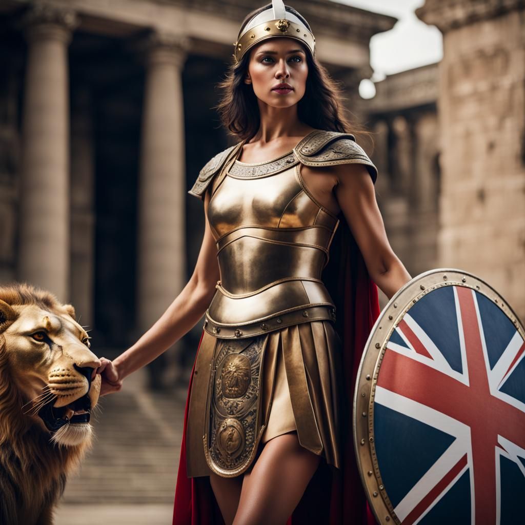 Britannia with Lion: Professional Photography