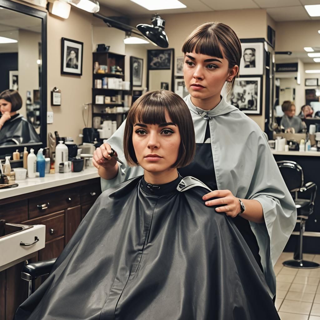 Girl's Disappointment: A Barbershop Portrait