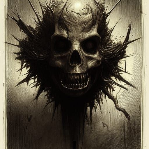 Horror Blood Brain in Doré Style