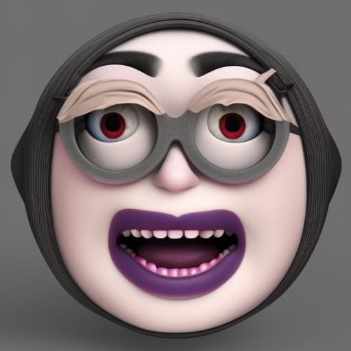 Minion with Gothic Makeup: Pixar-Style 3D Art