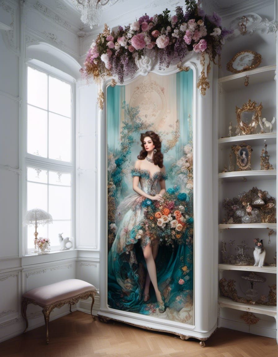 <lora:Rococo Beauty:1.0> rococo, deep sparkling alcohol ink,...