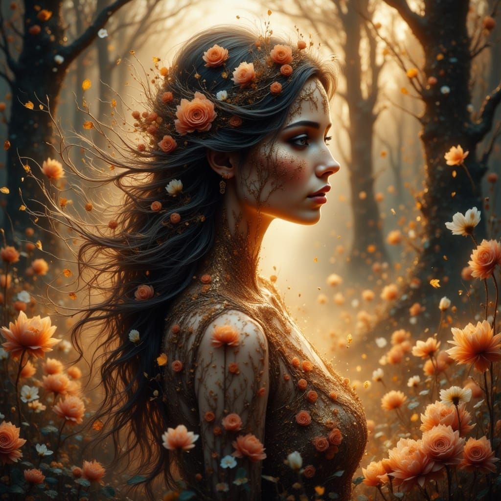 Abstract Goodbye With Flowing Thoughts and Tears