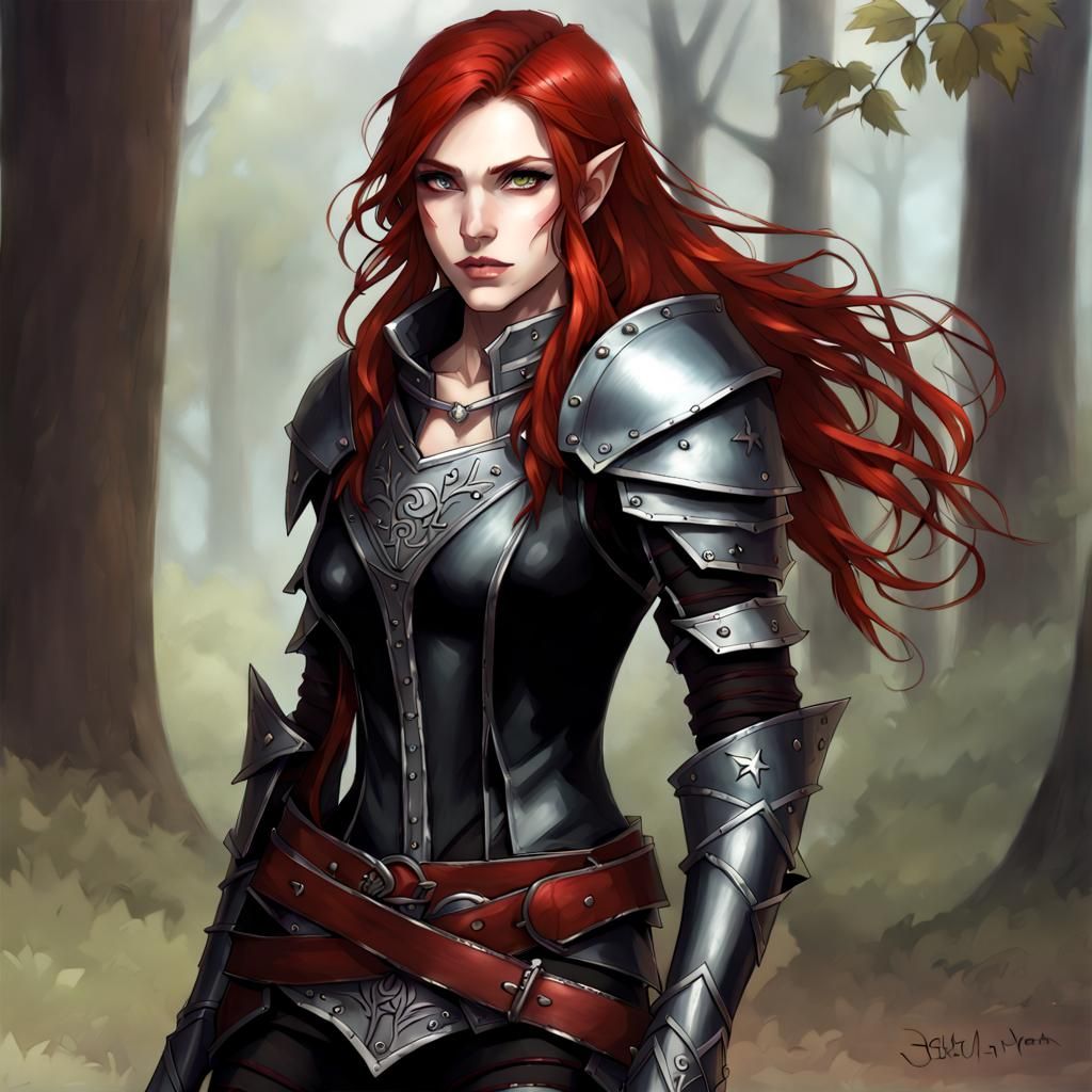 Half-Elf Rogue Character Concept Art