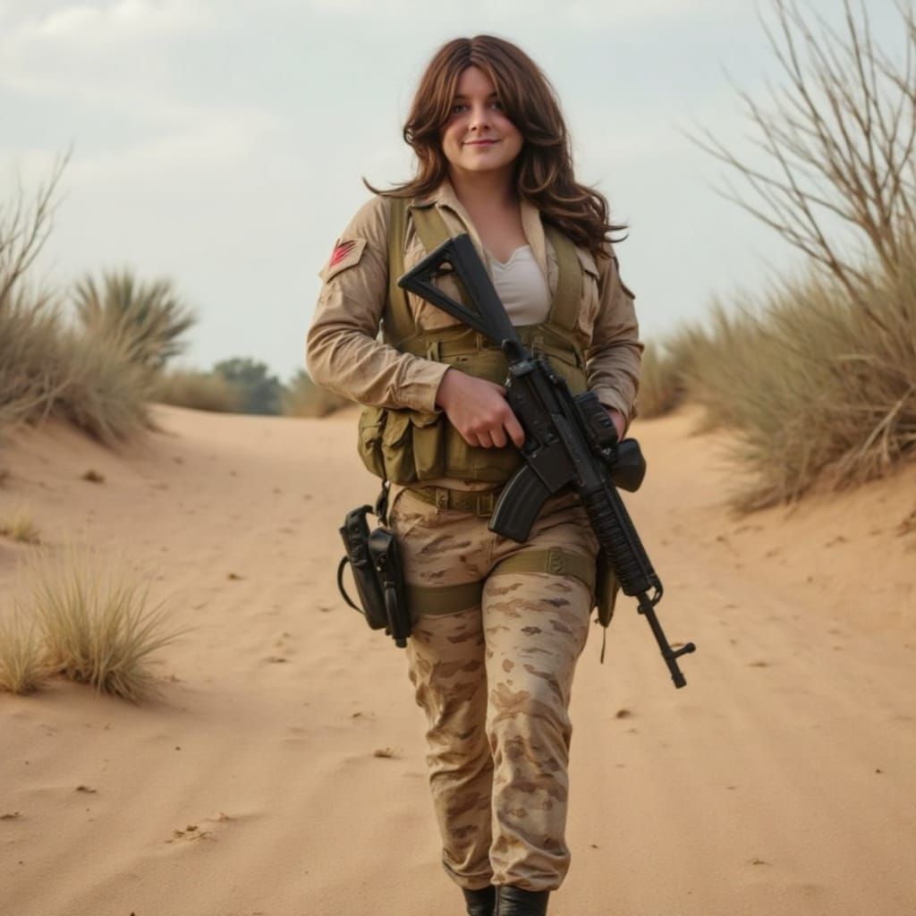 British SAS Lieutenant in Desert Battle Gear