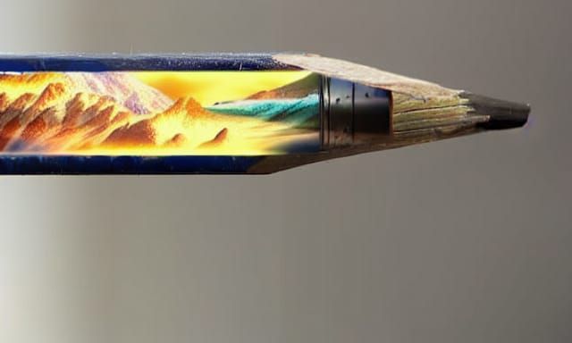 Fantastical World Inside a Pencil in 8k
