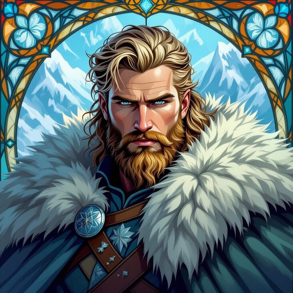 Ice God in Tiffany Glass Style