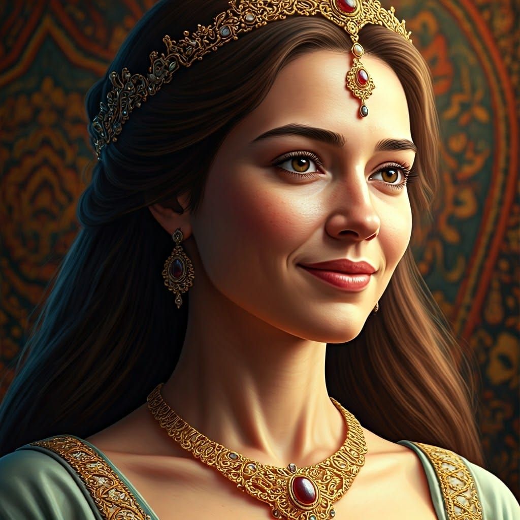 Luxurious Portrait of a Radiant Lady in Exquisite Jewellery