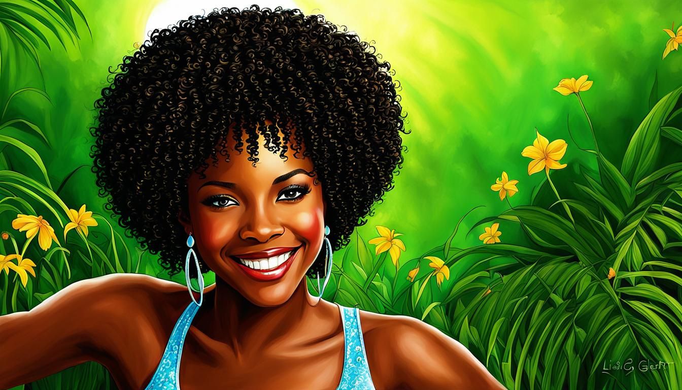 Fantasy Portrait of Smiling African American