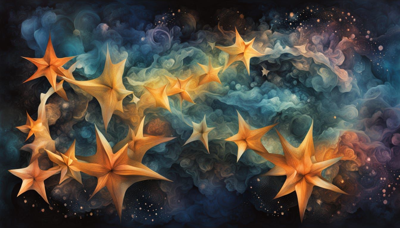 Celestial Star in Liminal Vortex of Cosmic Surrealism