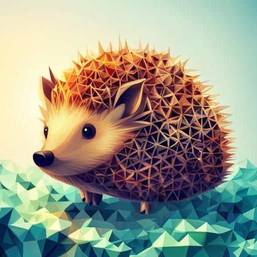 Steampunk Triangle Hedgehog in Forest