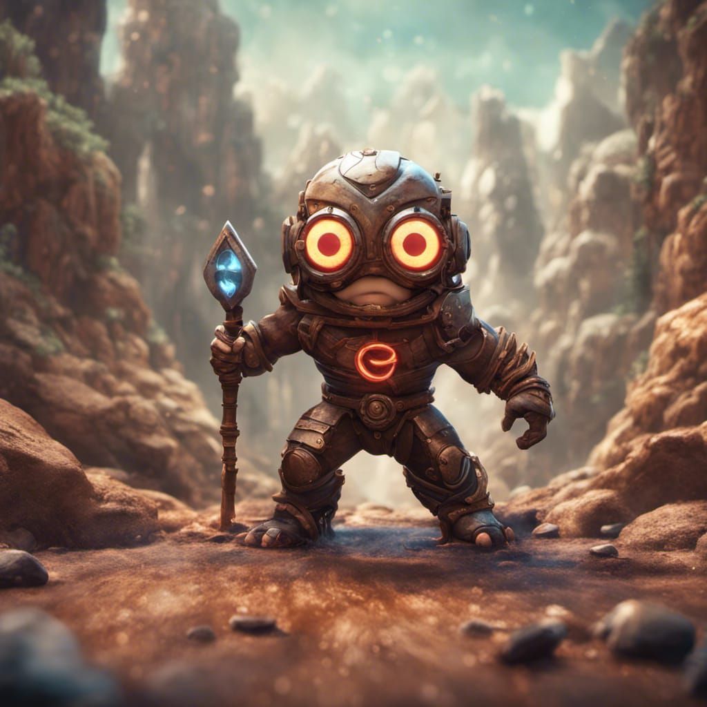 Chibi Cyclops in Detailed Digital Painting