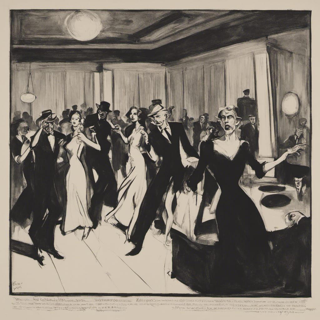 Zombies Vampires and Werewolves dancing in a ballroom Edward...