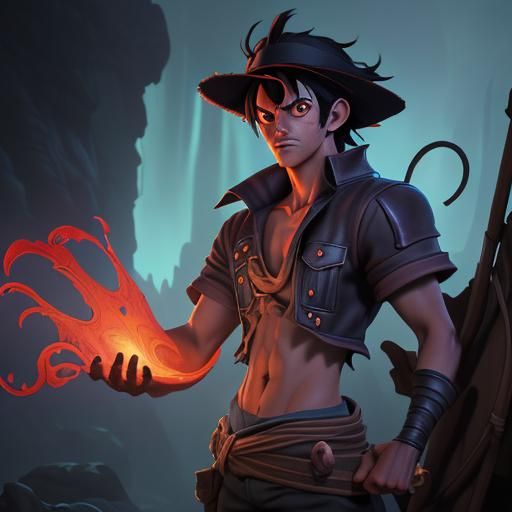Monkey D Luffy Dark Fantasy Concept Art in 8k