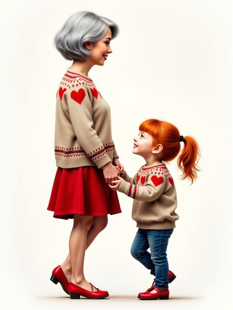 Grandmother and Granddaughter Share Loving Moment