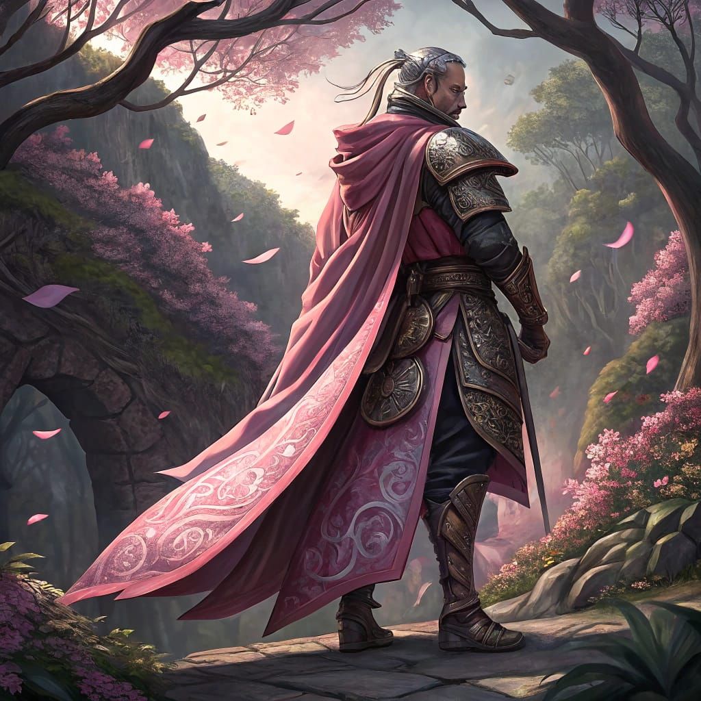 Majestic Orchid Mantis Warrior in Elegant Pink Cloak