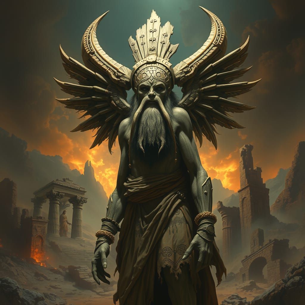 Majestic Cyclopes in Ancient Greek Ruins