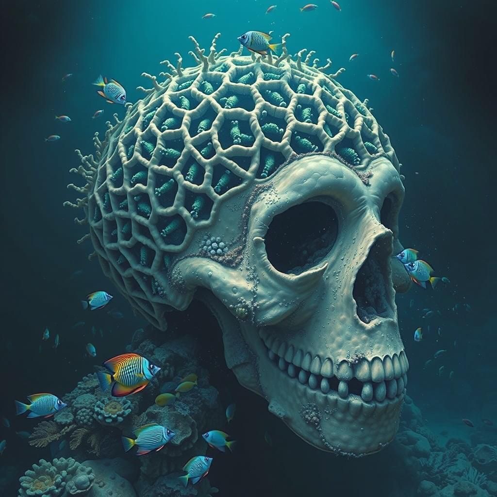 Vibrant Coral Reef with Tropical Fish in Digital Art