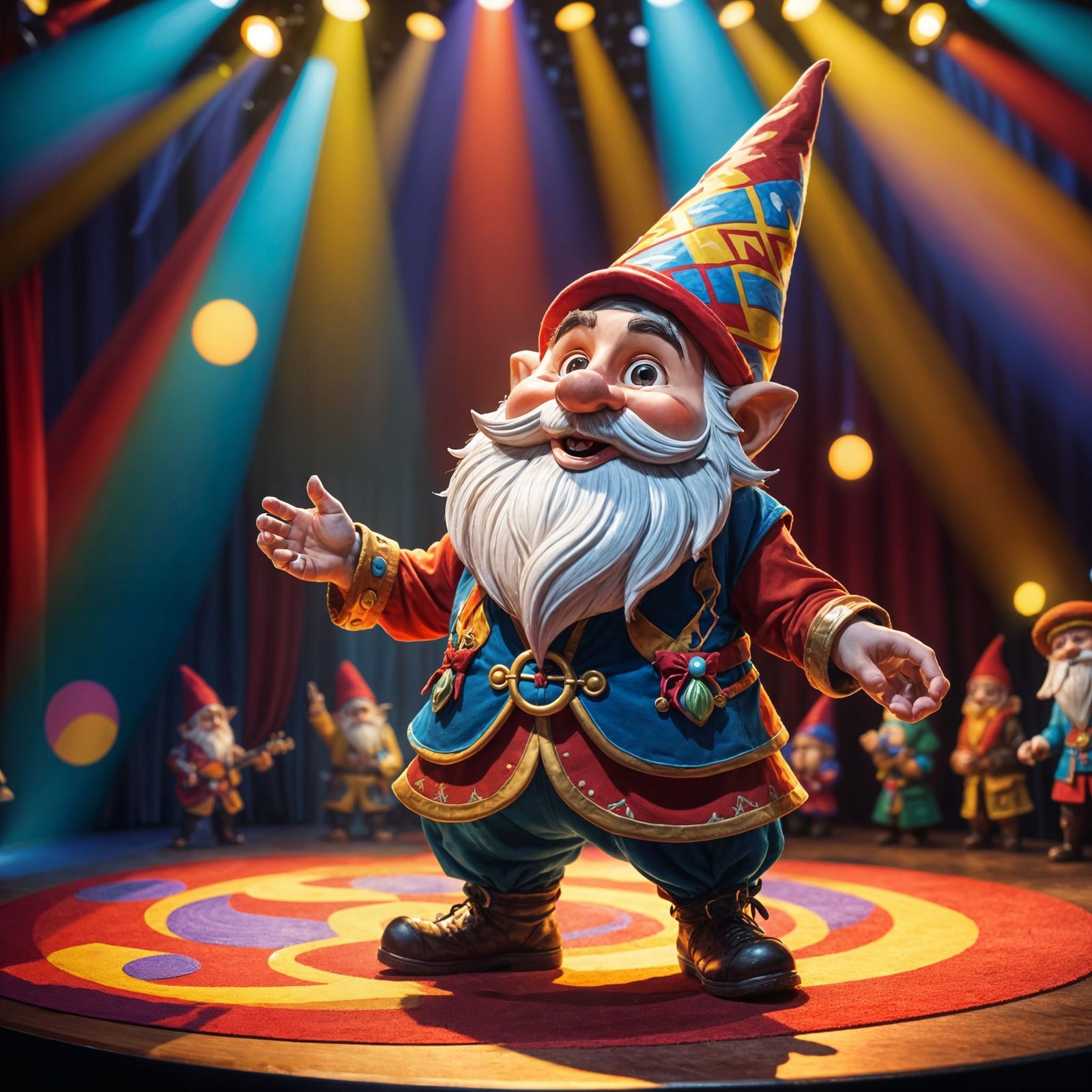 Gnome Comedian Performing Stand-Up Comedy Routine