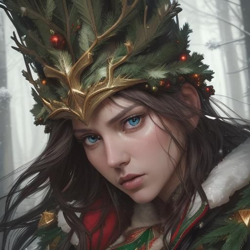 Hyperrealistic Christmas Trees Splash Art