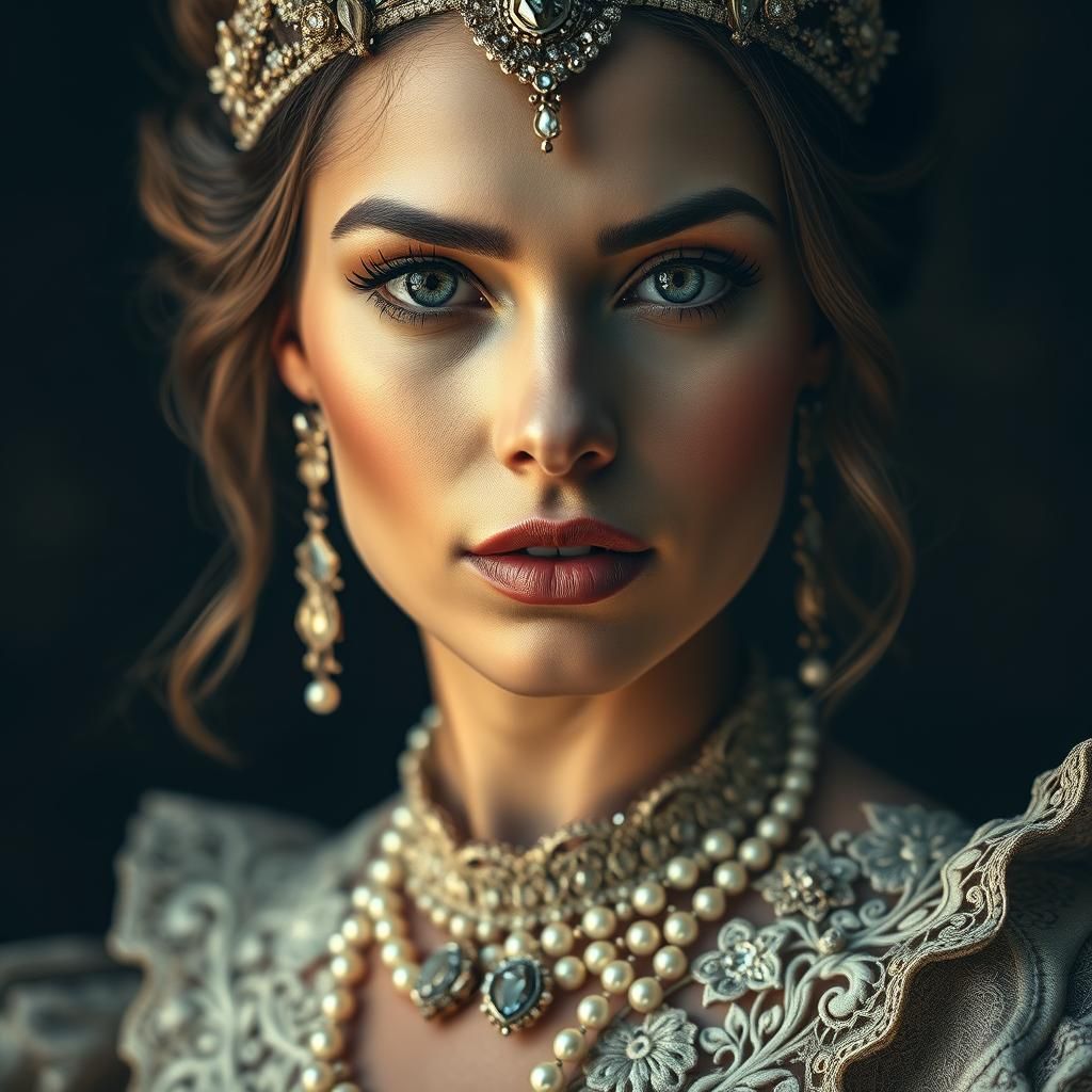 Regal Woman Portrait in Photorealistic Style